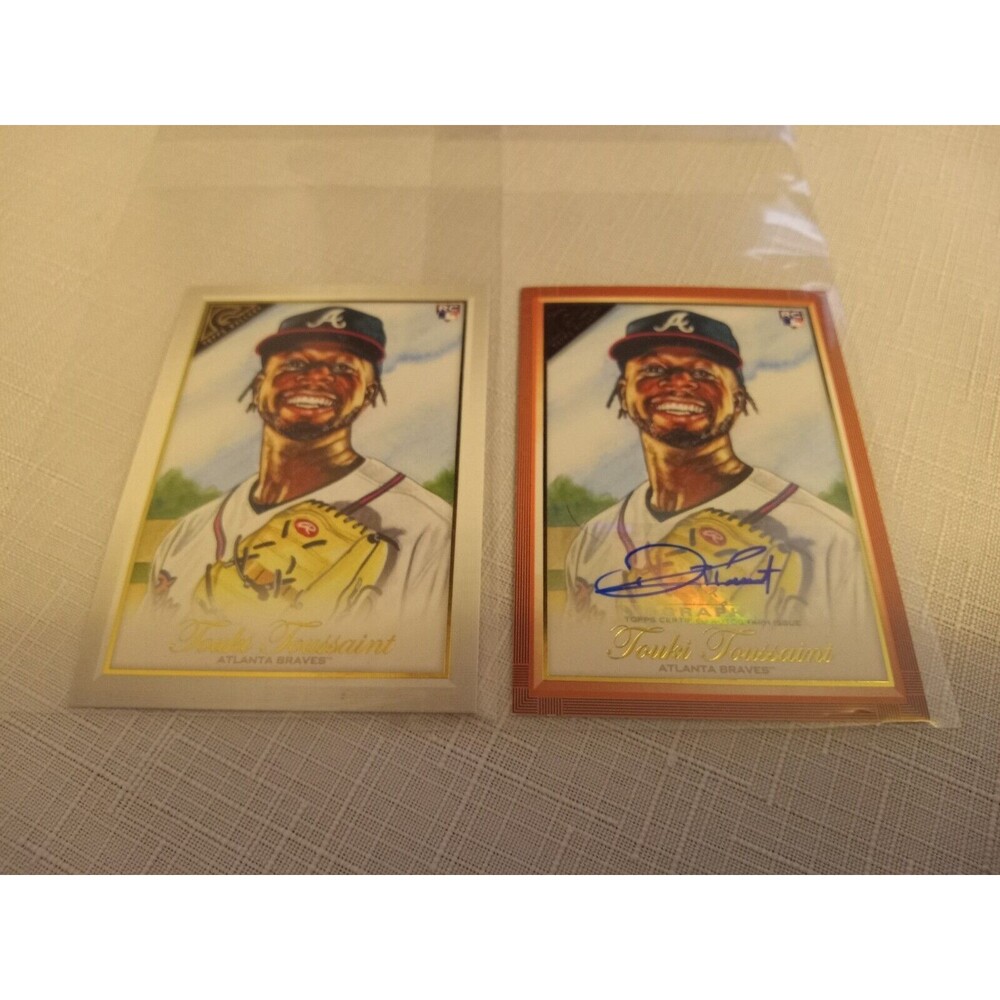 (2) 2019 Topps Gallery #75 Orange Touki Toussaint Rookie Autograph /25 + Regular